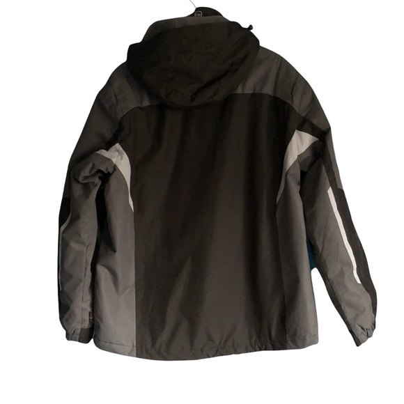 FREE COUNTRY Men’s Lined Jacket Large Black Gray EUC  Water Repellant - Picture 15 of 16